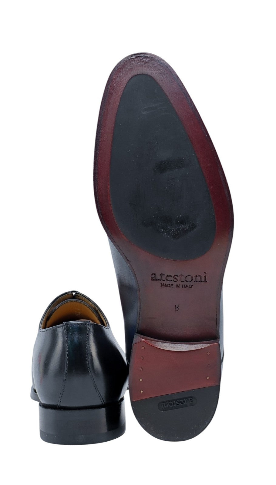 1250$ TESTONI Derby Shoes Antique Lux Calf Blue Navy 8 UK / 9 US / 42 IT