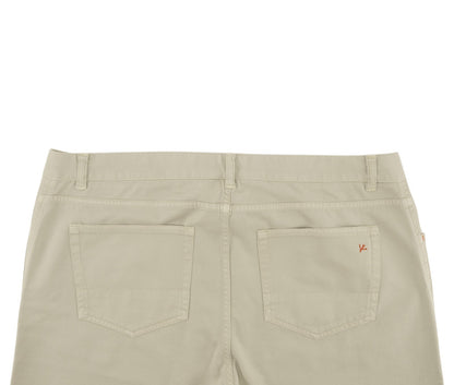 690$ ISAIA NAPOLI Beige Denim Cotton Stretch 5 Pockets Pant Regular 42 US 58 EU