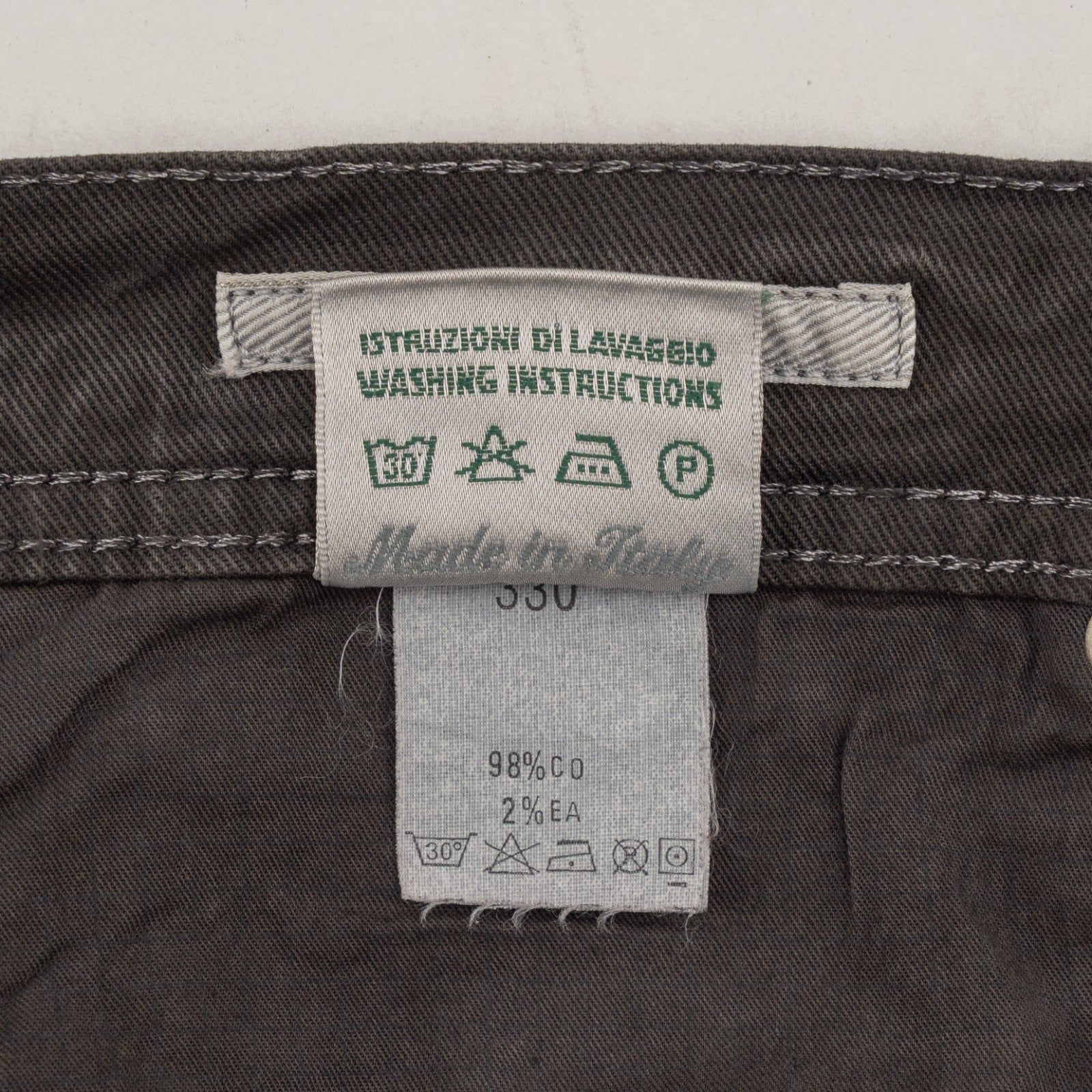 415$ LUIGI BORRELLI NAPOLI Washed Dark Brown Denim Jeans Cotton 36 US / 52 EU
