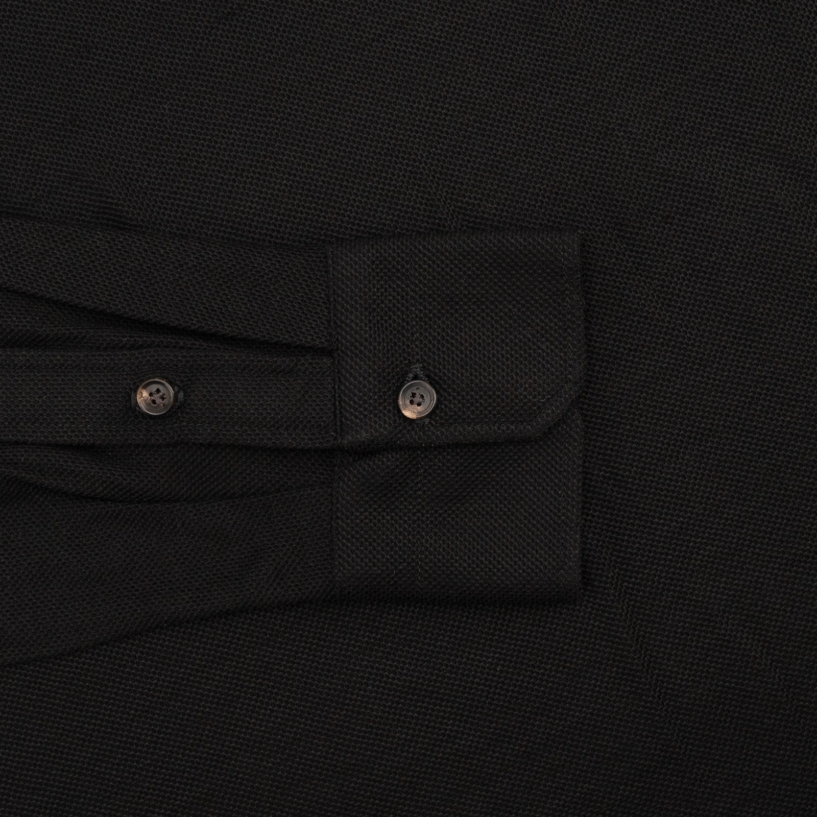 1200$ ISAIA NAPOLI Black Knit Sartorial Polo Sweater Wool Hand-Sewn Size L
