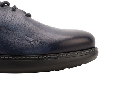 $1150 GIORGIO ARMANI Derby Sneakers Shoes buffered blue - Made In Italy