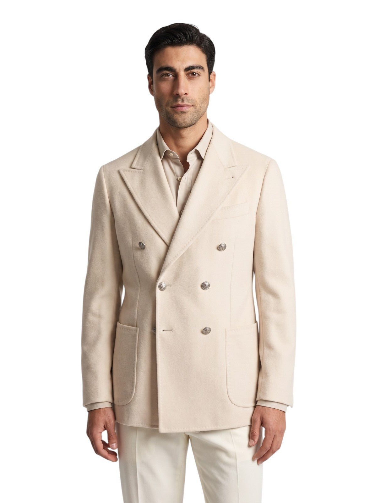 3200$ SARTORIO KITON NAPOLI Ivory Jacket Sport Coat Cashmere 36 US  / 46 EU