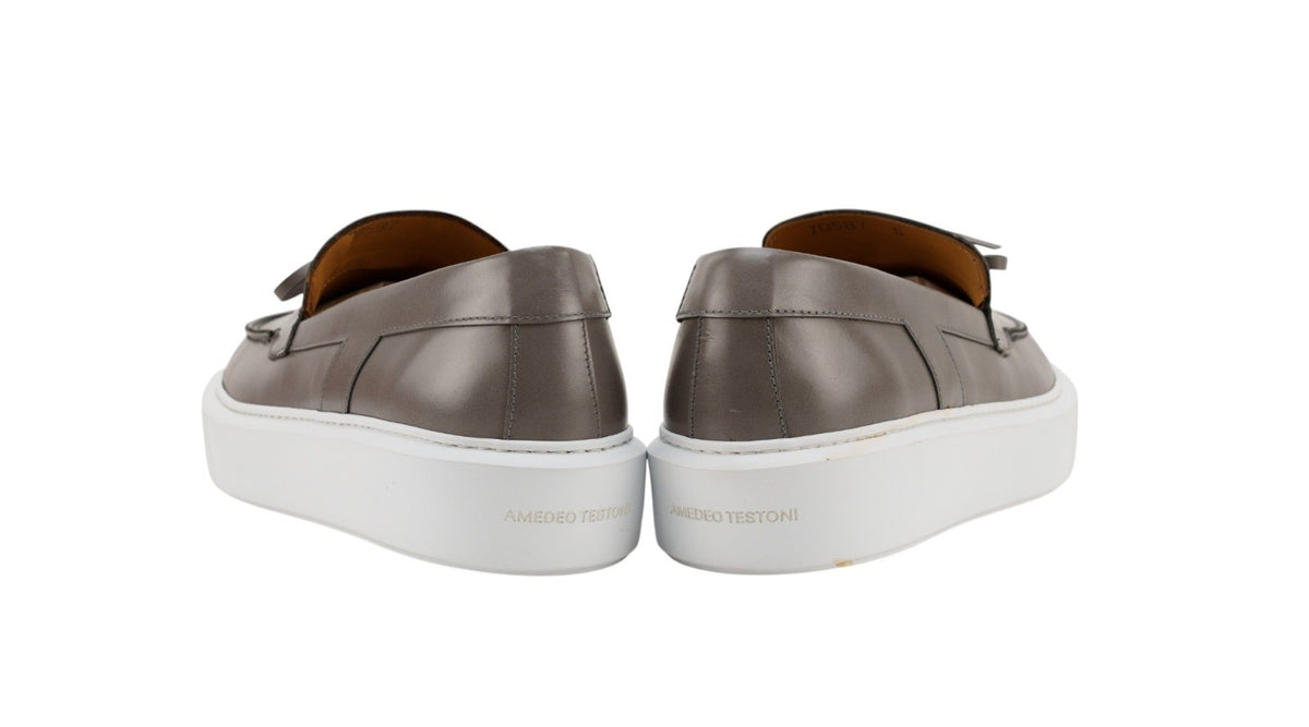 700$ TESTONI "Paestum" Sneaker Shoes Burnished Calf  Taupe 5 UK / 6 US / 39 IT