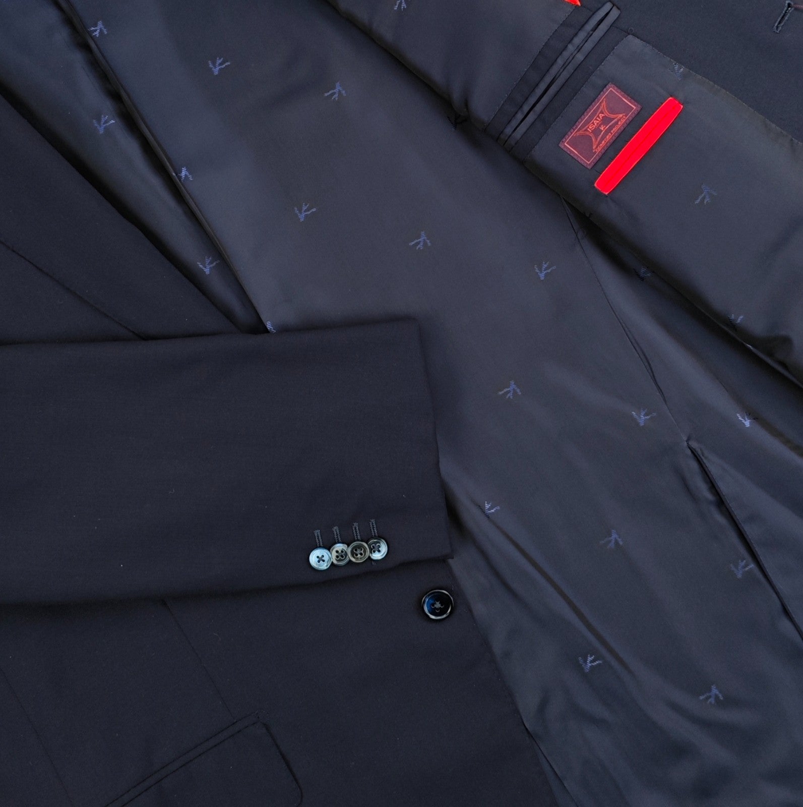 $6500 ISAIA NAPOLI "Comfort" Blue Navy Hand-Sewn Suit Wool  46 US / 56 EU  7R