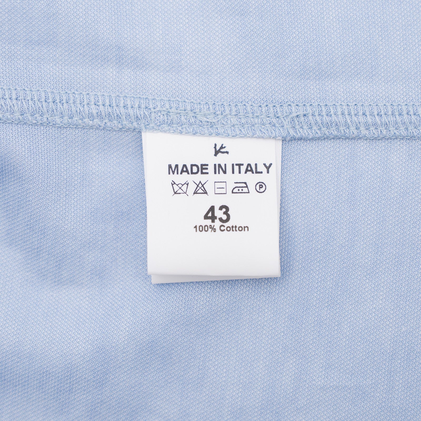 750$ ISAIA "Mix" Light Blue Dress Shirt Hand-Sewn Stretch Cotton Jersey 17 - 43