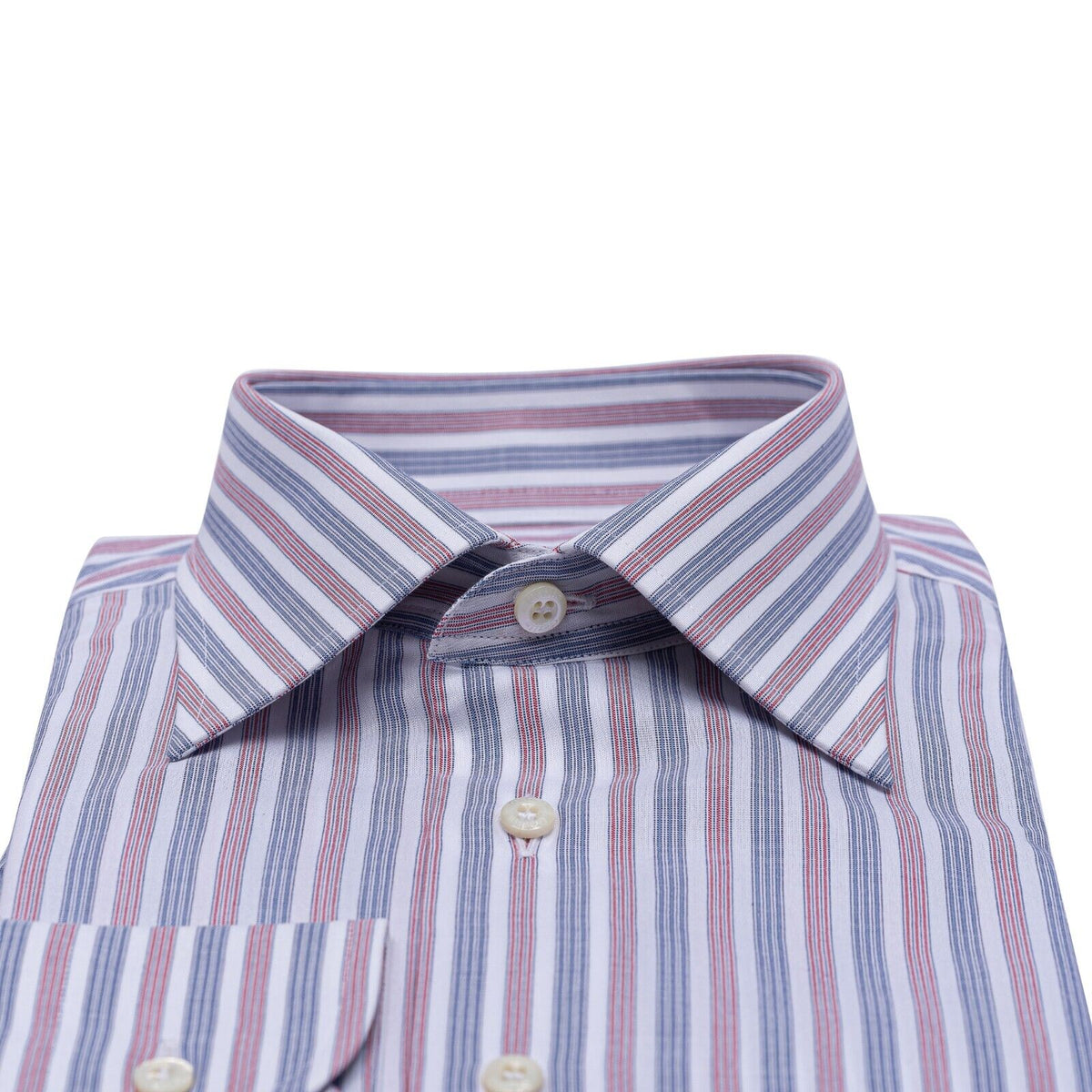 690$ LUXURY GERLIN Shirt Red - White - Blue Striped Cotton 2AP ZILLI