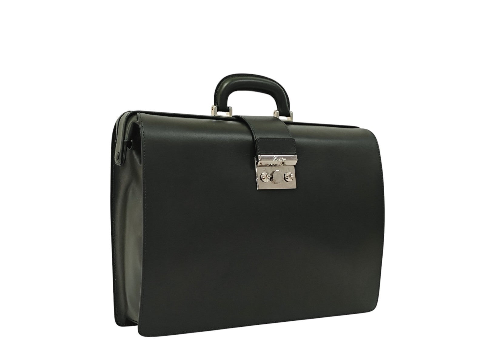 1520$ PINEIDER "Metro Smooth" Calf Diplomatic Briefcase Work Doctor Bag Green
