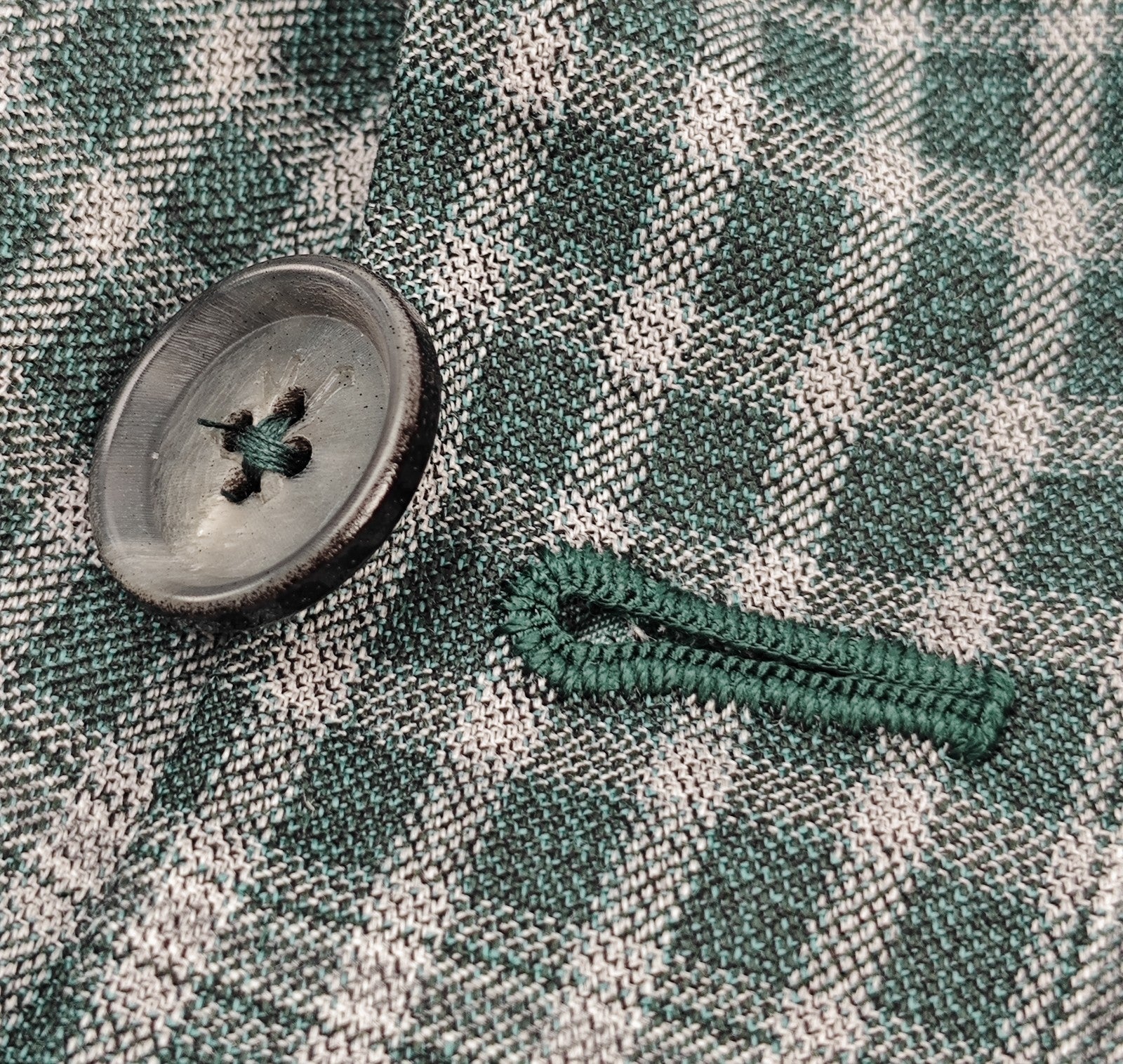 $5250 ISAIA NAPOLI "Capri" Green Checks Sport Coat Fine Wool 42 US / 52 EU 8R