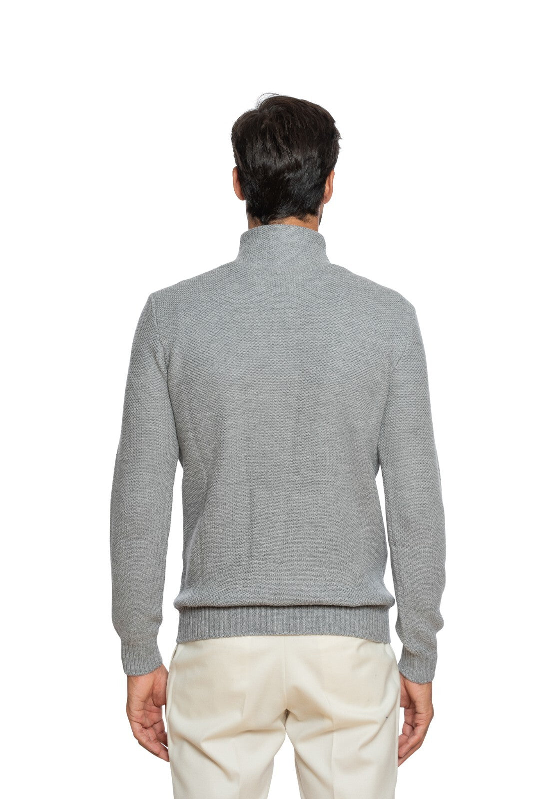 490$ DELLA CIANA CASHMERE Sweater Turtleneck Merinos Wool Gray 40 US / 50 EU