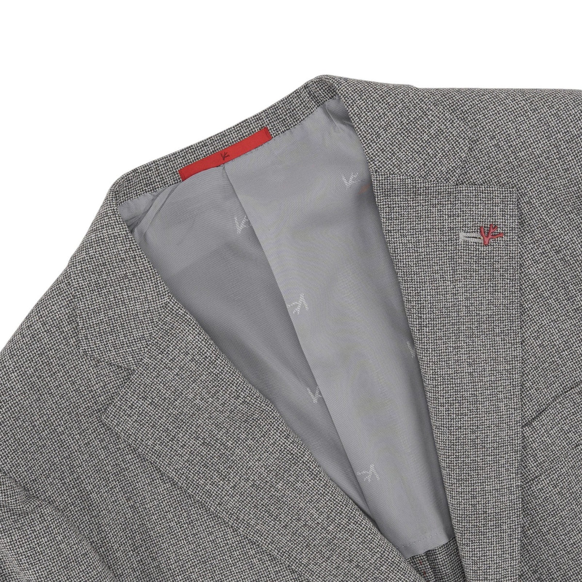 $6600 ISAIA NAPOLI "Capri" Gray Suit Fine Wool Micro Houndstooth 40 US  50 EU 8R