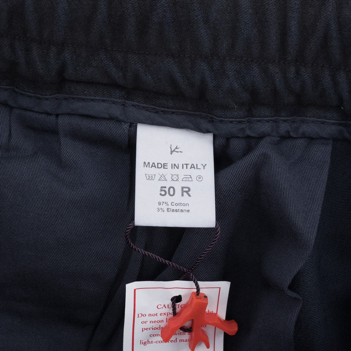 1050$ ISAIA Blue Navy Drawstring Pant Velvet Cotton Regular Fit  34 US / 50 IT