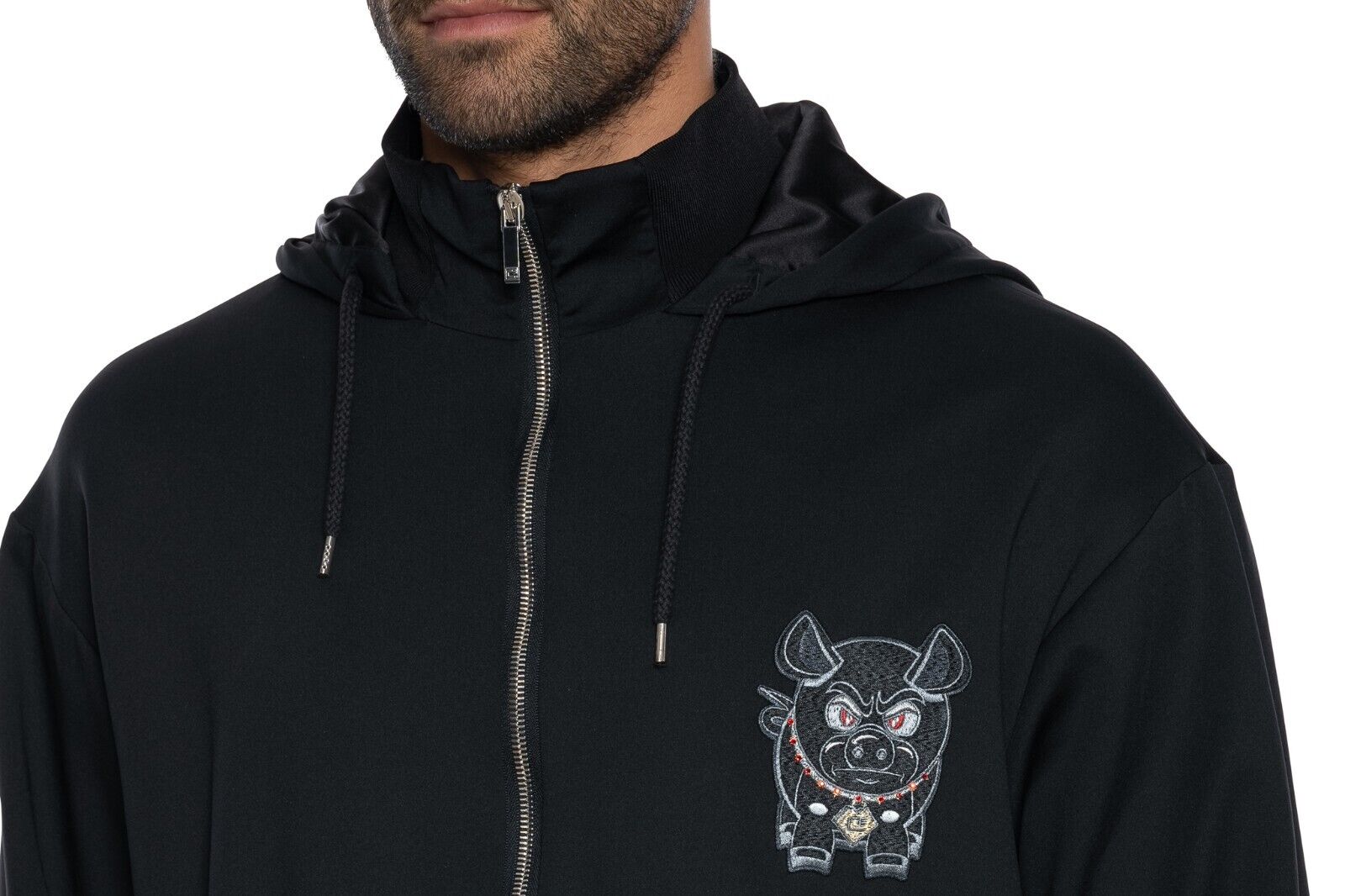 3500$ FABIO CAVIGLIA  Tracksuit Jogging Suit "YEAR OF THE PIG" Silk Size XXL