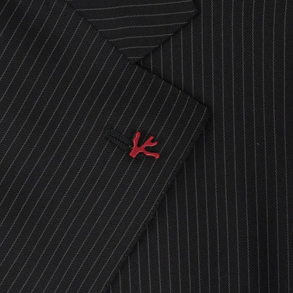 $6600 ISAIA NAPOLI "Marechiaro" Black Suit Fine Wool 4 Season 46 US / 56 EU 8R