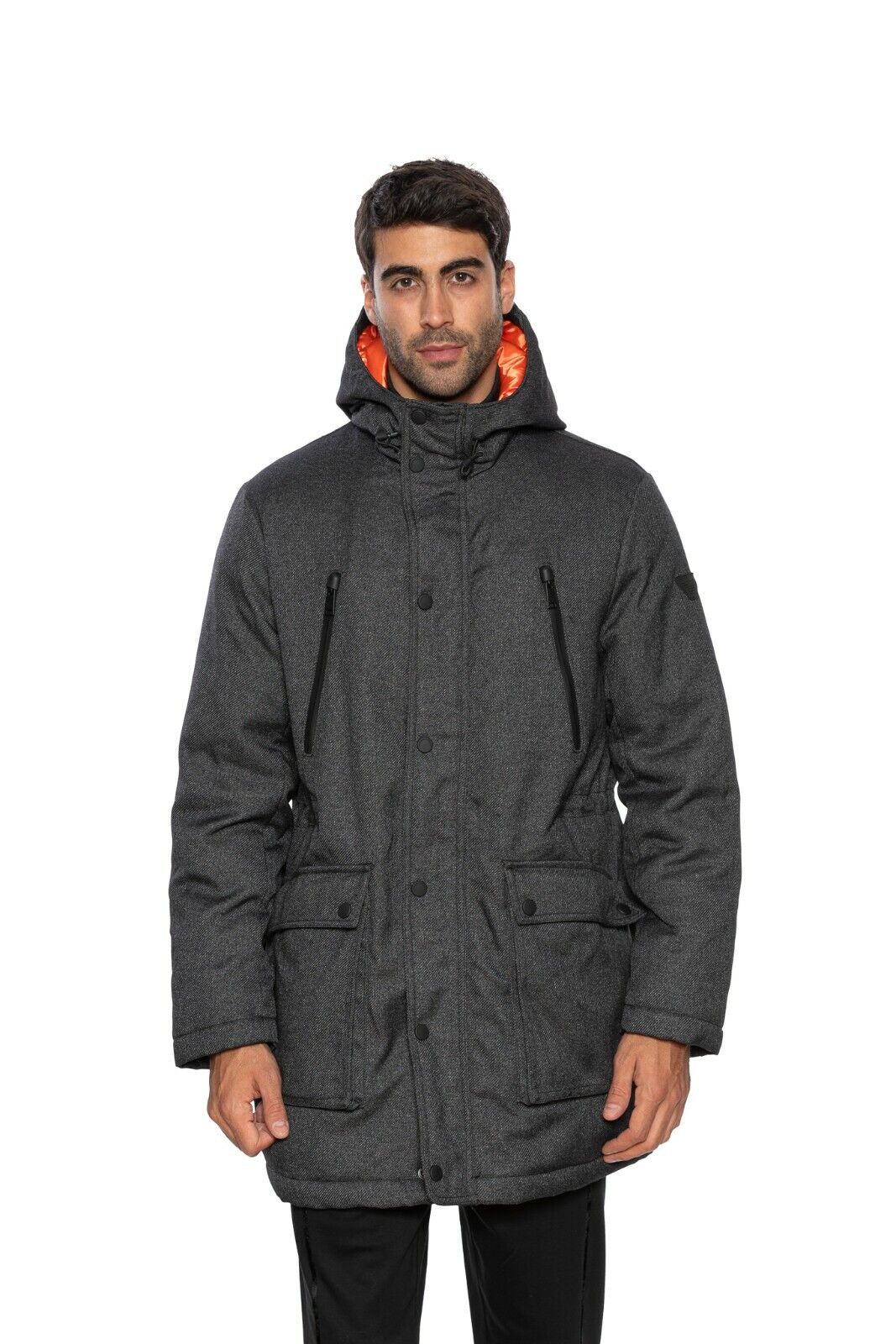 950$ EMPORIO ARMANI Polar Parka Coat Puffer Real Down Dark Grey 40 US / 50 EU