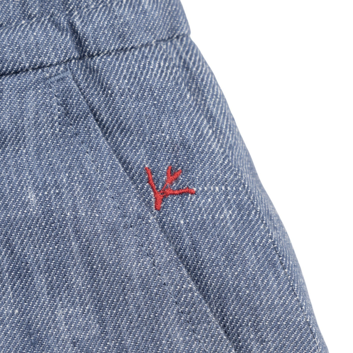 1050$ ISAIA Light Blue Drawstring Pant 100% Linen Regular Fit 38 US / 54 IT