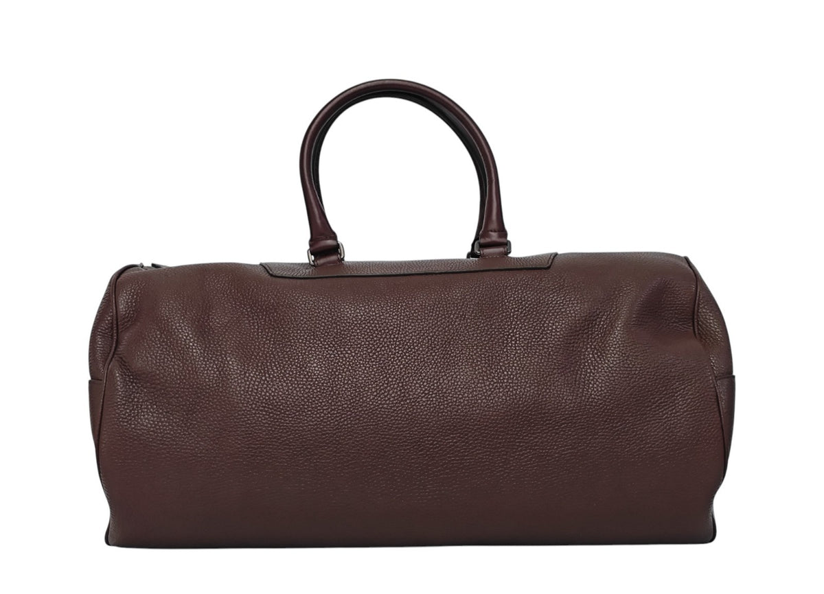 1950$ PINEIDER FIRENZE Burgundy Grain Calf Shoulder Travel Duffle Bag XL