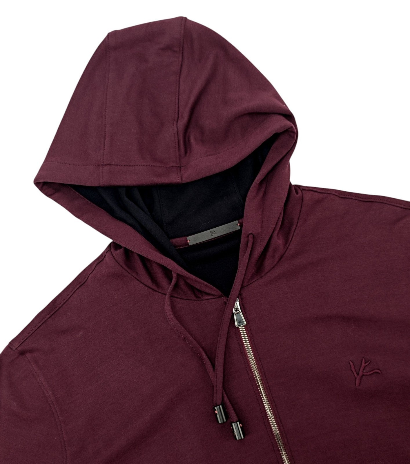 $2600 ISAIA NAPOLI Burgundy Hooded Tracksuit Jogging Jersey Cotton Size L