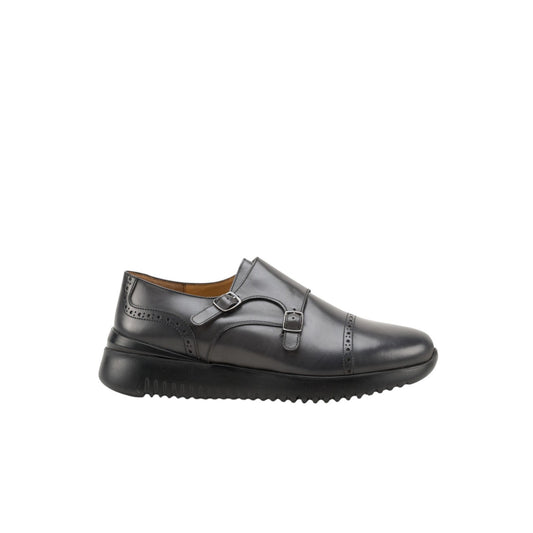 1100$ TESTONI Riace Double Monk Shoes Burnished Calf  Taupe 8 UK / 9 US / 42 IT
