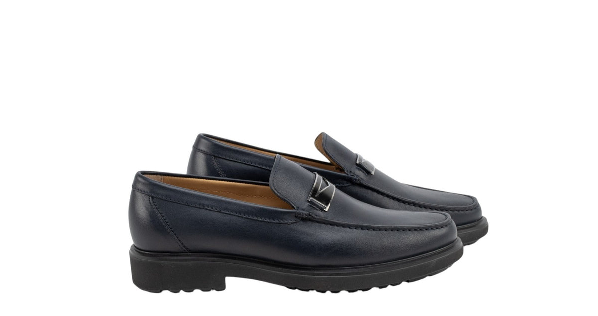 1250$ TESTONI "Gargano" Sport Napa Calf Navy + Dark Metal 8 UK / 9 US / 42 IT