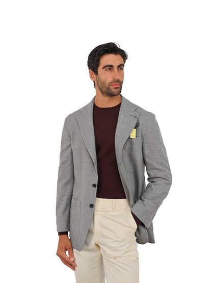 $1870 RUBINACCI NAPOLI Gray 3/2 Roll Jacket Sport Coat Wool 40 US / 50 EU
