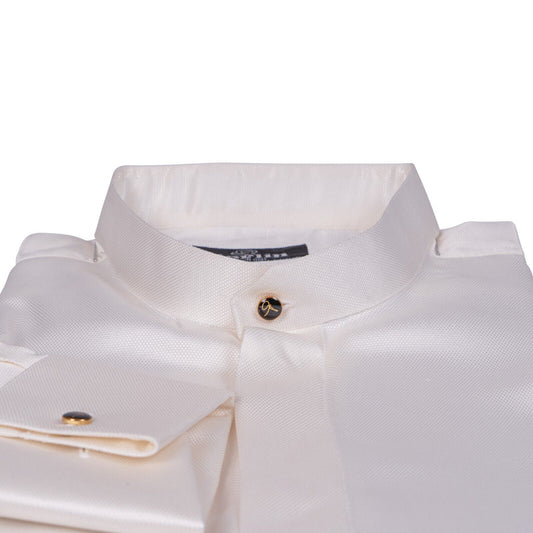 1400$ LUXURY GERLIN Korean Shirt White 100% Silk Satin 17.5 - 44  BIJAN