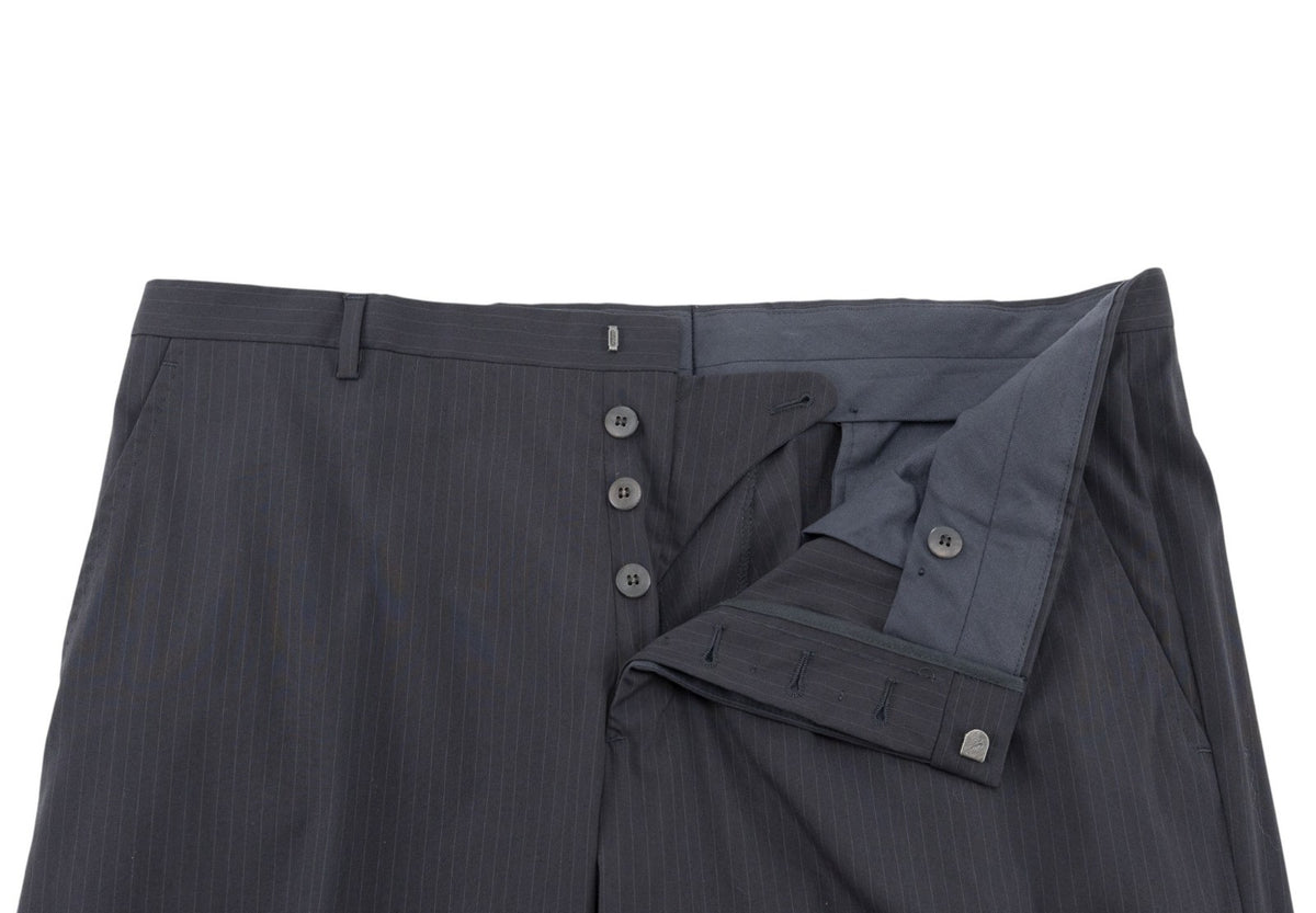 2450$ JIL SANDER Dark Blue Wool Suit Striped Fine Cotton Blend 42 US / 52 IT