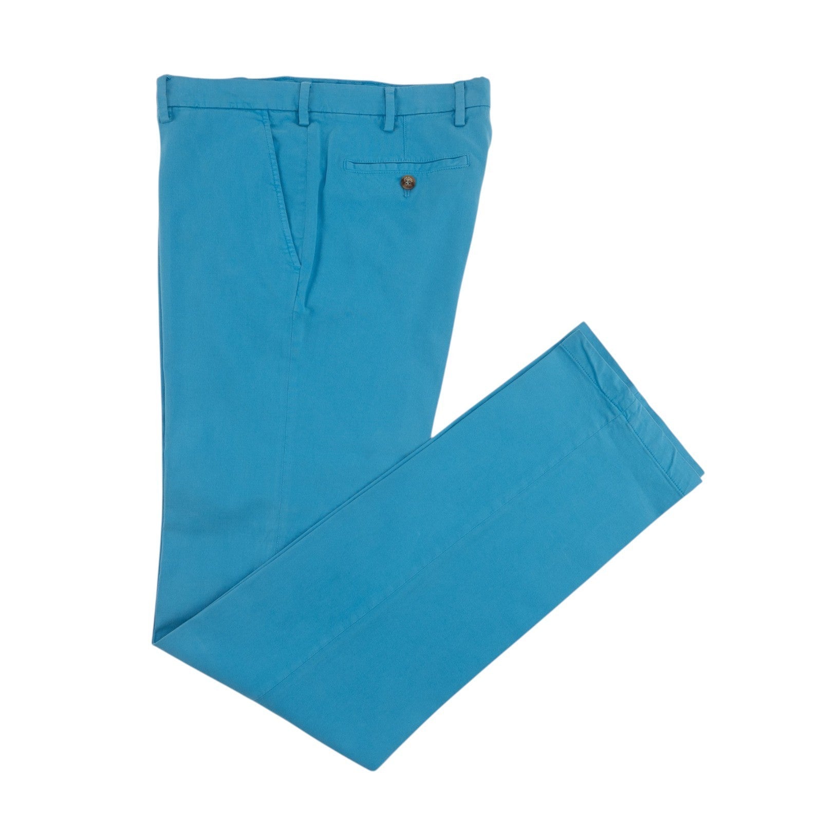 870$ LORO PIANA Turquoise Cotton Pant Straight Leg 32 US / 48 EU