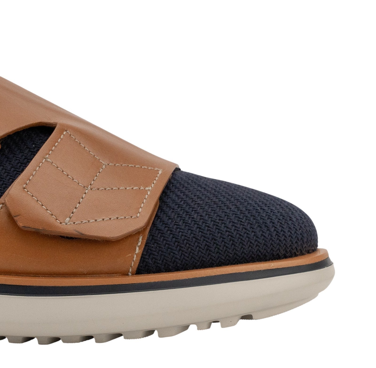 1120$ GIORGIO ARMANI Shoes Sneakers Blue Brown Canvas Leather 10 UK  11 US 44 IT