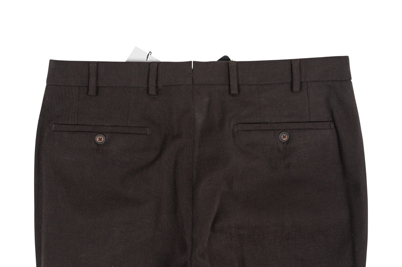 625$ RUBINACCI NAPOLI Dark Brown Dress Pant Cotton Twill 34 US / 50 EU