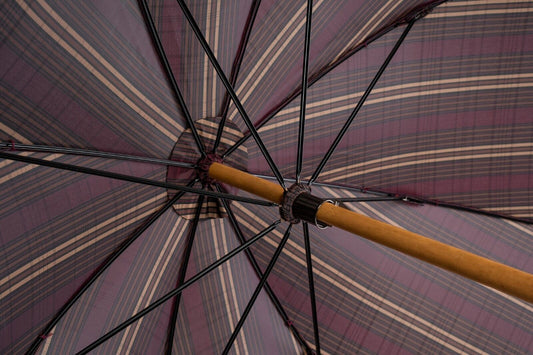 MARIO TALARICO NAPOLI Plaid Umbrella Handmade Real "OSTRICH" Handle