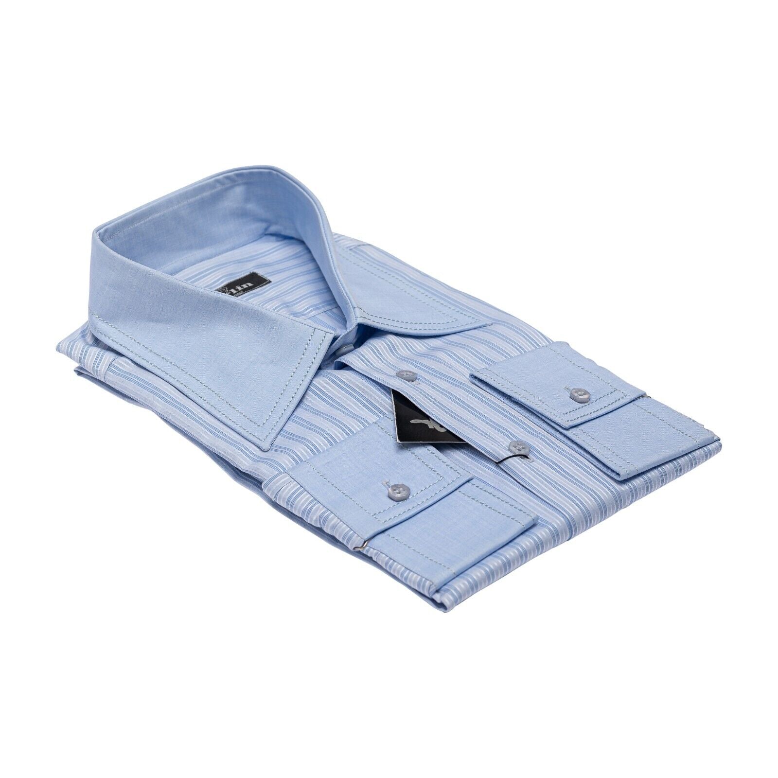 690$ LUXURY GERLIN Shirt Blue ALUMO SOYELLA Cotton 16 - 41 9F BIJAN