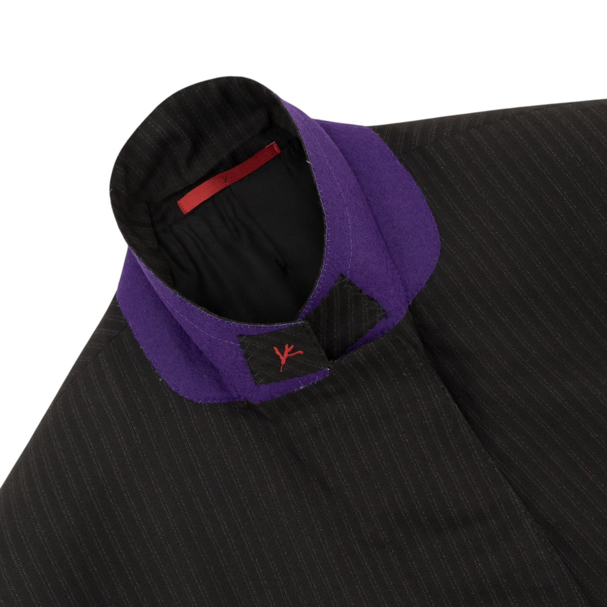 $6600 ISAIA "Gregorio" Black Hand-Sewn Suit Fine Wool Striped 44 US / 54 EU 7R