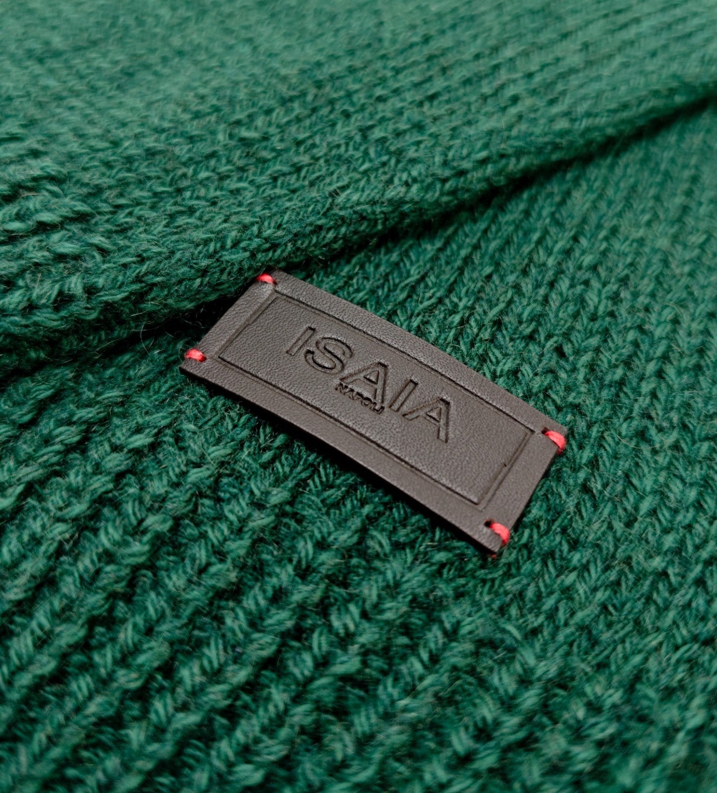 1890$ ISAIA NAPOLI Forest Green Sweater Woven Knit Soft Cotton Cashmere M