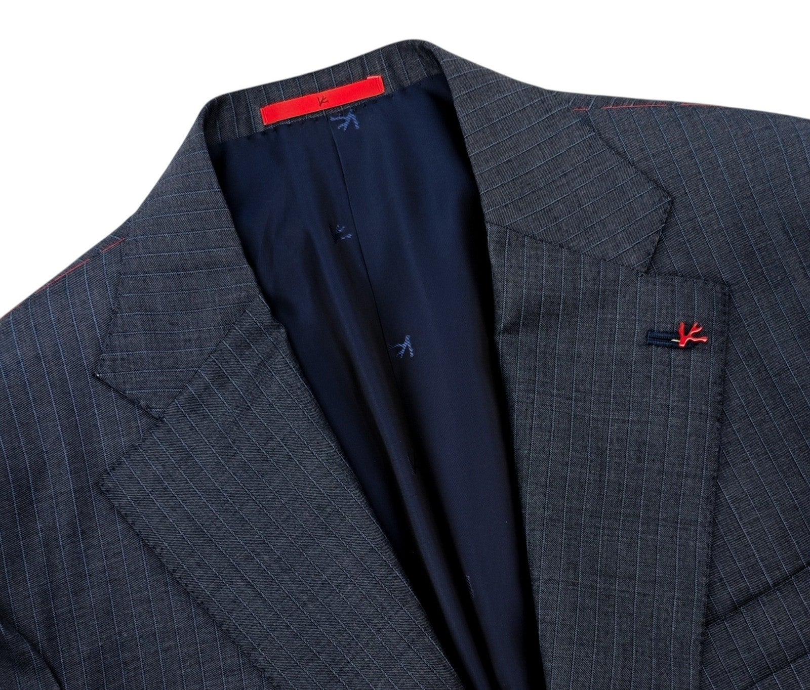 $5400 ISAIA Marechiaro Blue Striped Jacket Sport Coat Fine Wool  48 US 58 EU 8R
