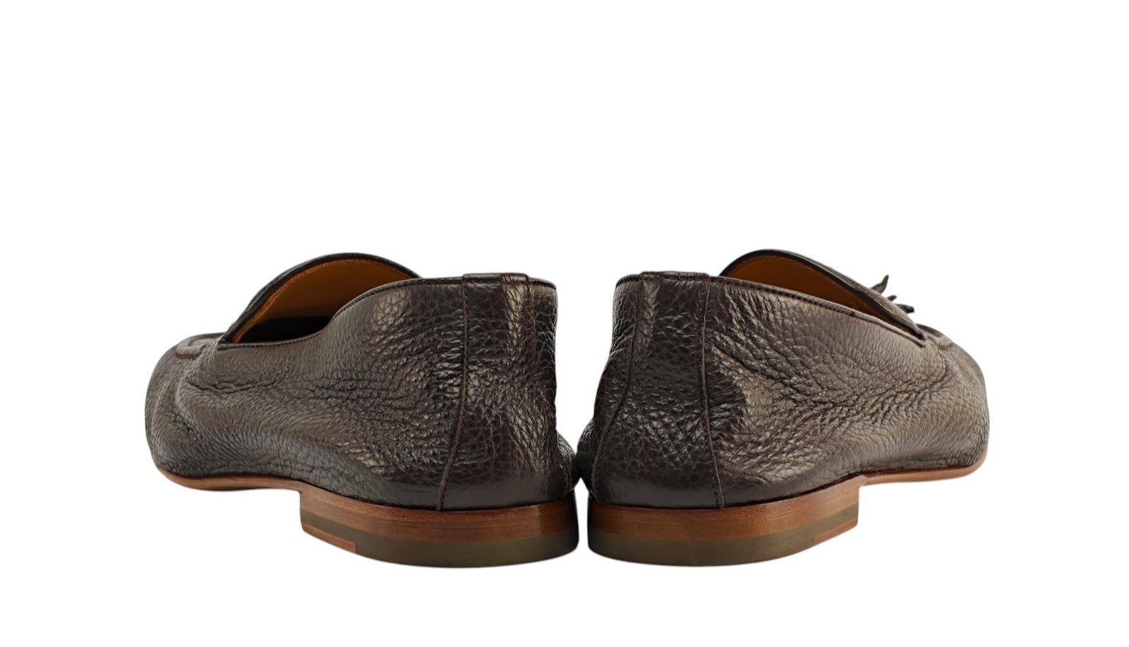 1300$ TESTONI "Carloforte" Brown Unlined Tassel Loafer Deerskin 8 UK 9 US 42 IT