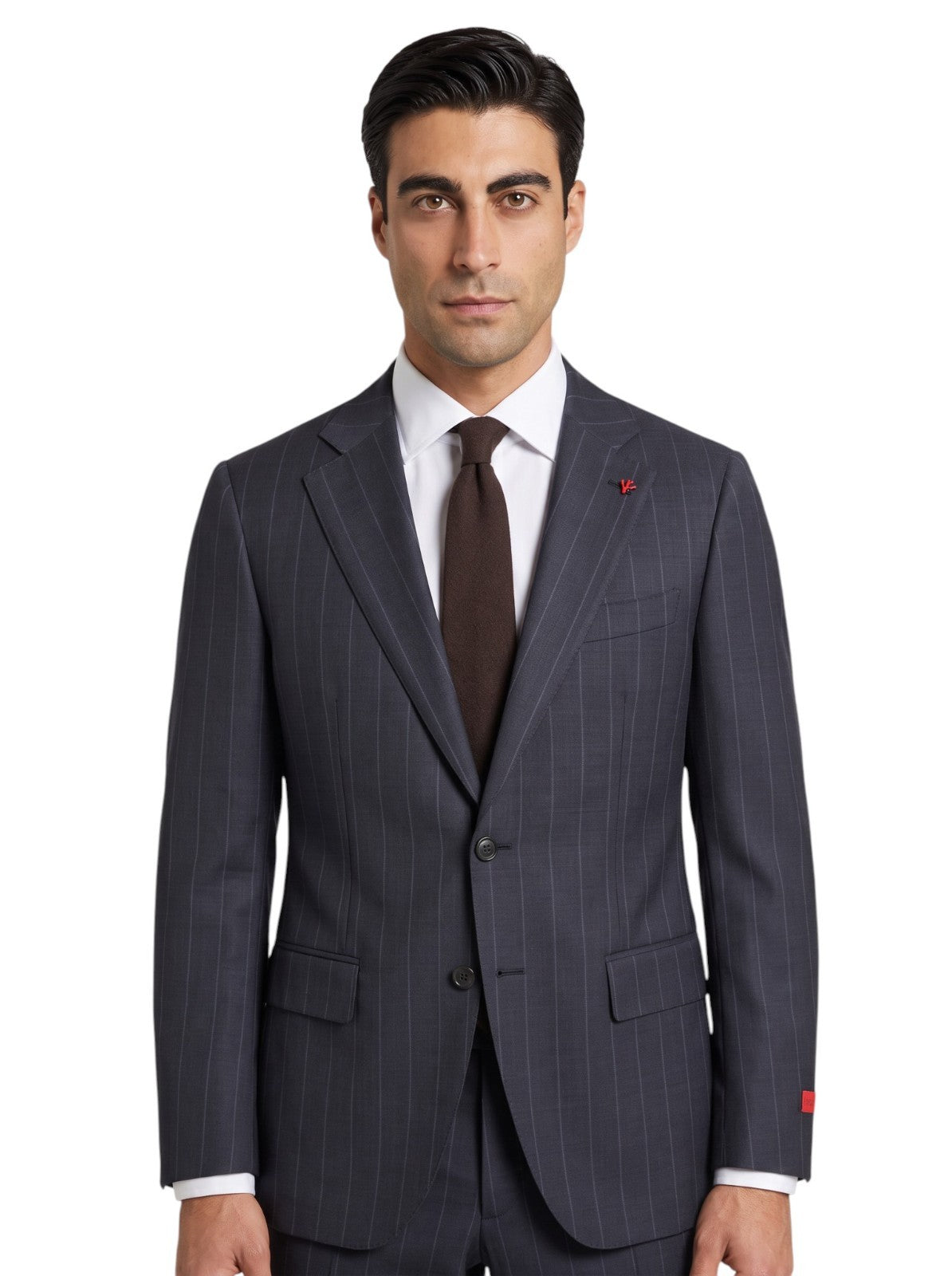 $6850 ISAIA NAPOLI "Gregorio" Dark Blue Suit Hand-Sewn Fine Wool Pinstripe