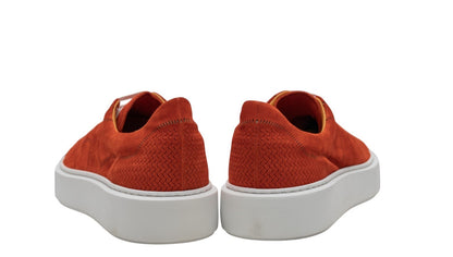 850$ TESTONI "Sassari" Sneaker Unlined Suede Flame 8 UK  / 9 US / 42 IT