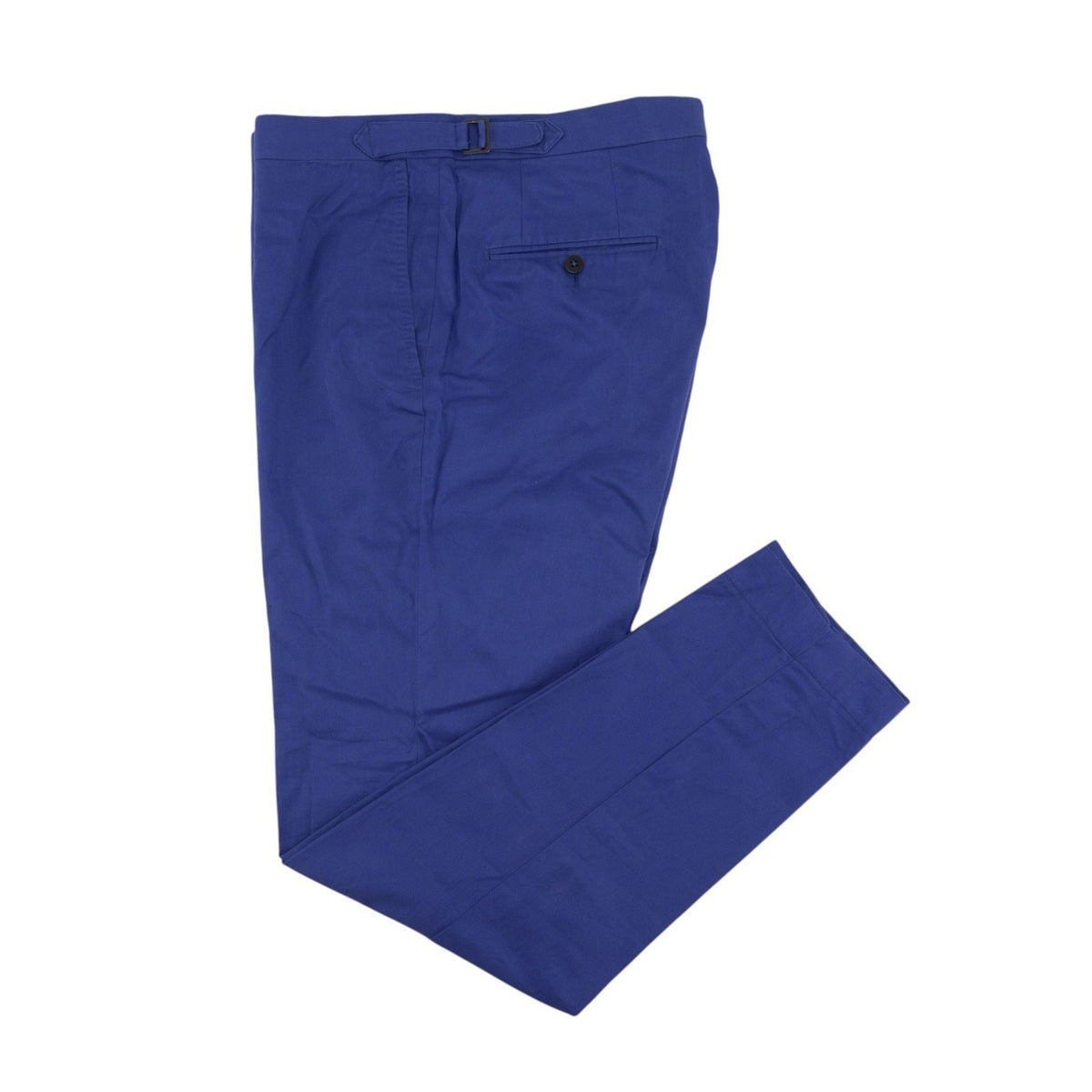 720$ ISAIA NAPOLI Cobalt Blue Chino Pant Mako Cotton Slim 34 US/50 EU