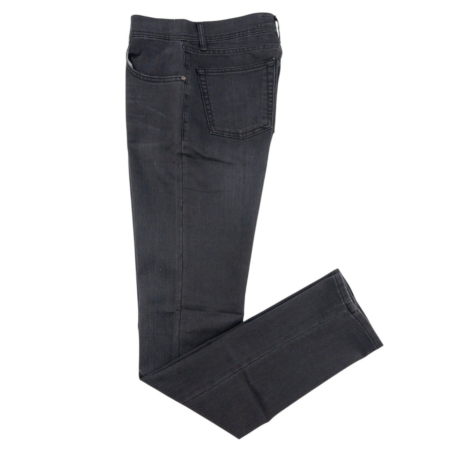415$ LUIGI BORRELLI NAPOLI Solid Black Denim Jeans Pant Cotton 31 US / 47 EU