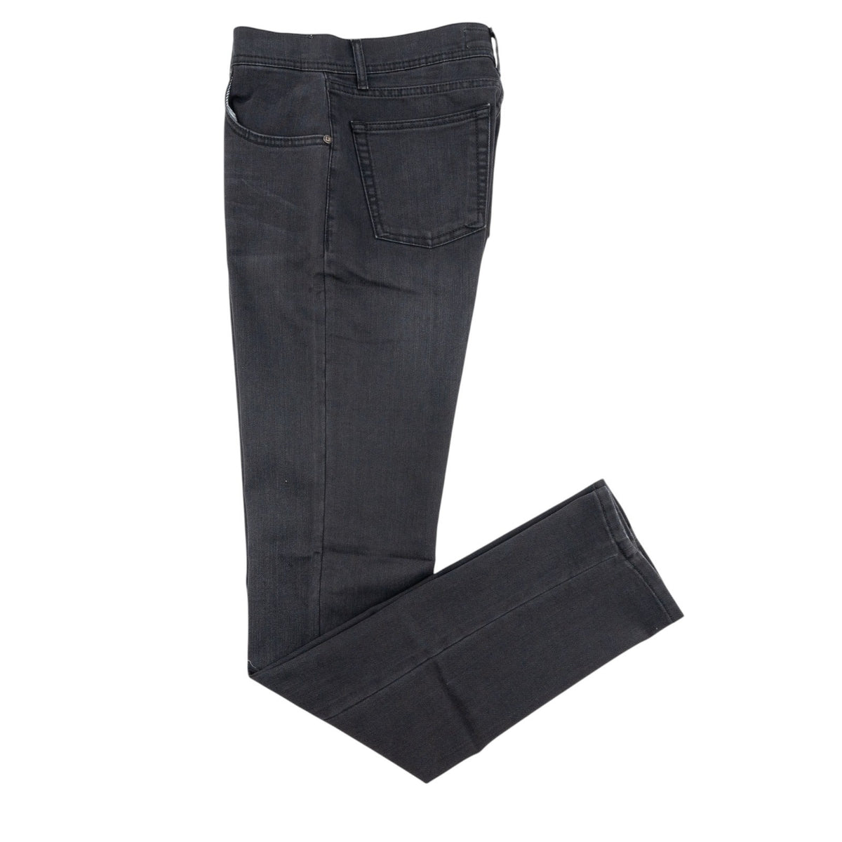 415$ LUIGI BORRELLI NAPOLI Solid Black Denim Jeans Pant Cotton 31 US / 47 EU