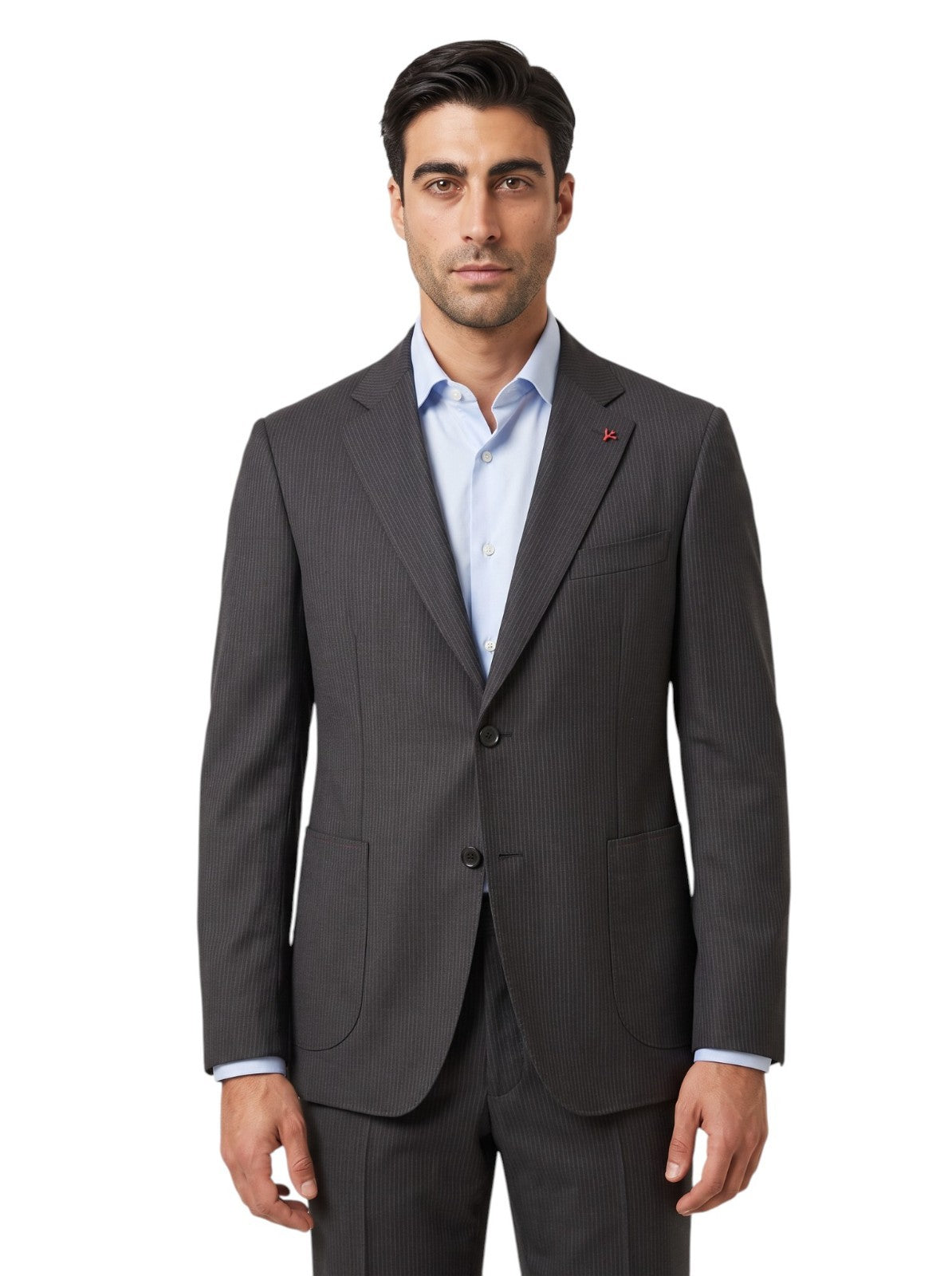 $6850 ISAIA NAPOLI "Capri" Charcoal Gray Suit Hand-Sewn Fine Wool Striped