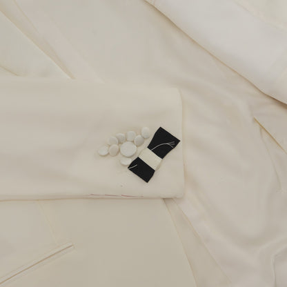 $6500 ISAIA NAPOLI "Sanita" Smoking Tuxed Blazer Sport Coat Ivory Fine Wool