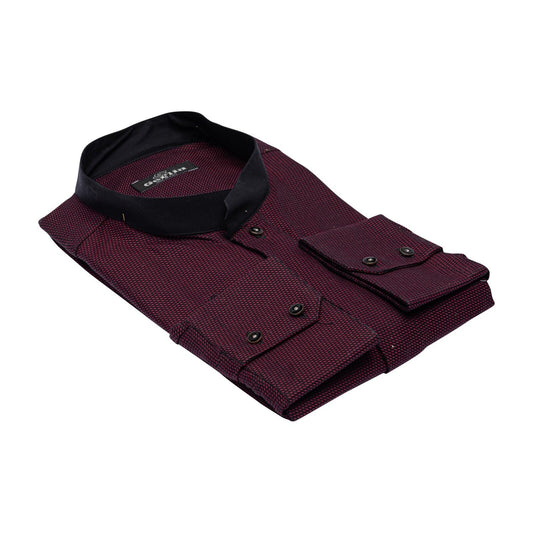 690$ LUXURY GERLIN Shirt Korean Burgundy Twill Cotton 16 - 41 2M BIJAN