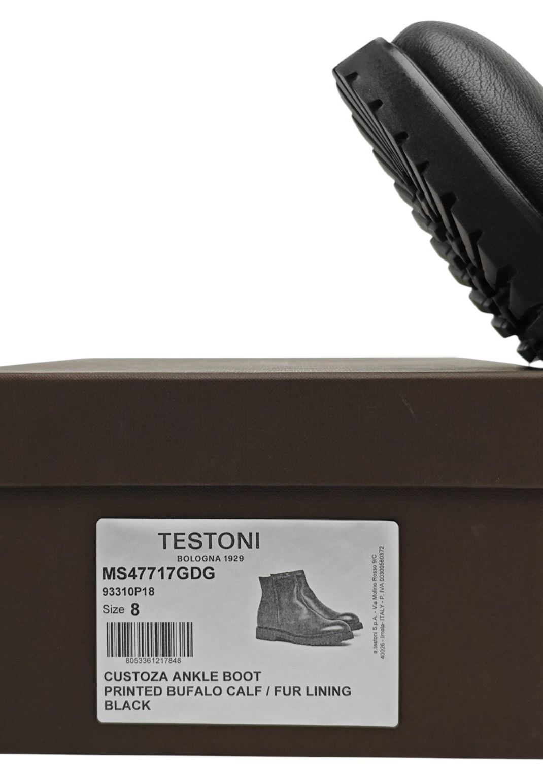 1450 TESTONI Ankle Boot Buffalo Printed Calf + Fur Lining 8 UK / 9 US / 42 IT