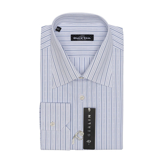 690$ LUXURY GERLIN Shirt White Striped ALUMO Cotton 16 - 41 2AF ZILLI