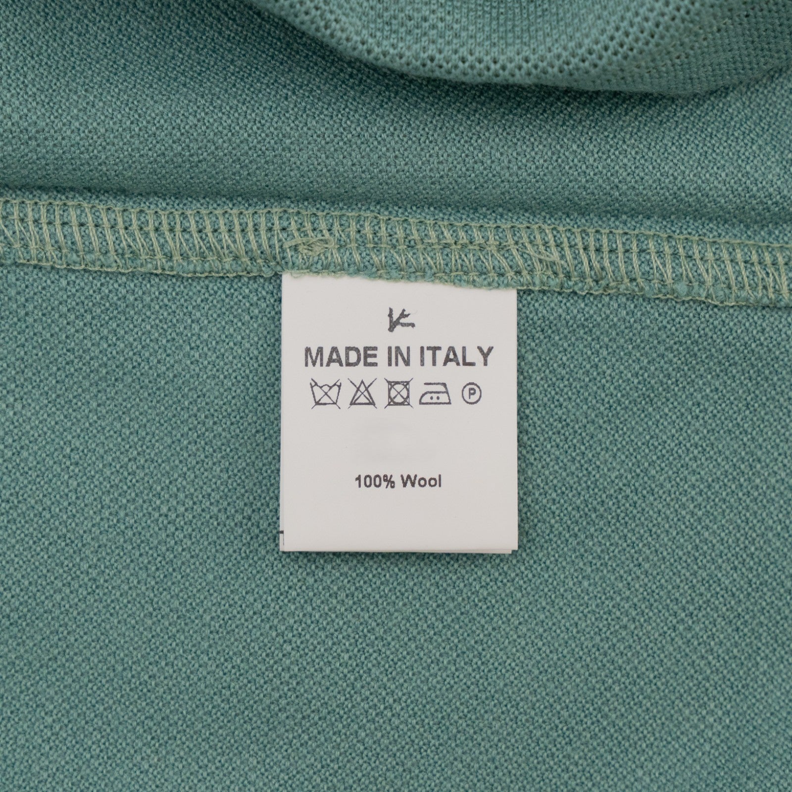 1100$ ISAIA NAPOLI Aquamarine Polo Zip Short Sleeve Knit Wool Size XL