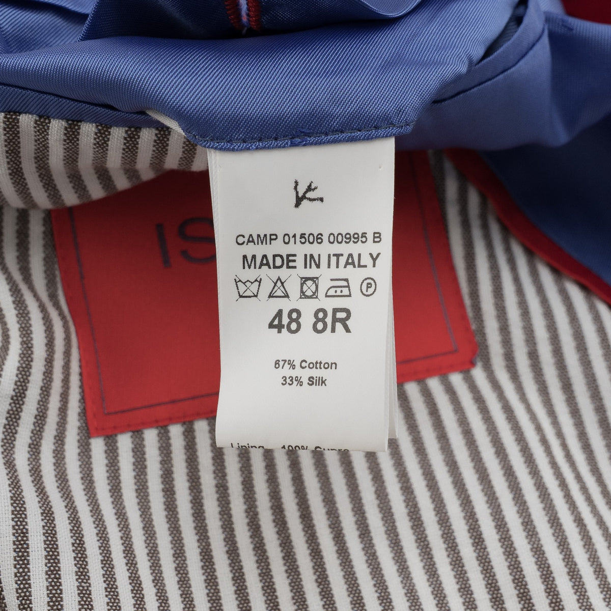 $6450 ISAIA NAPOLI "Capri" White / Brown Suit Cotton / Silk 38 US / 48 EU 8R