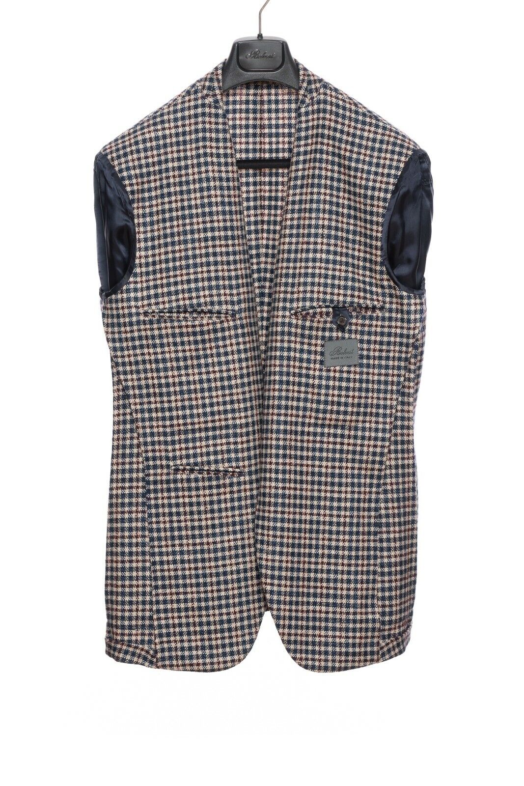 $2085 BELVEST Wool Silk Check Jacket Blazer 40 US / 50 EU Drop 7R   F/W 2018
