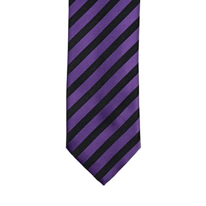 $290 ITALO FERRETTI Tie Regimental Purple / Black 100% Silk Handmade in Italy 