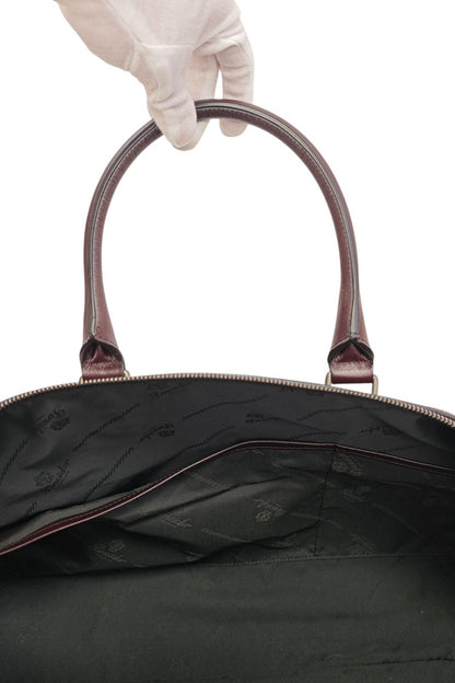 1950$ PINEIDER "Bottolato" Grain Calf Shoulder Travel Duffle Bag Burgundy